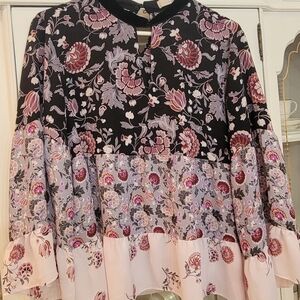 LOFT keyhole ruffle blouse